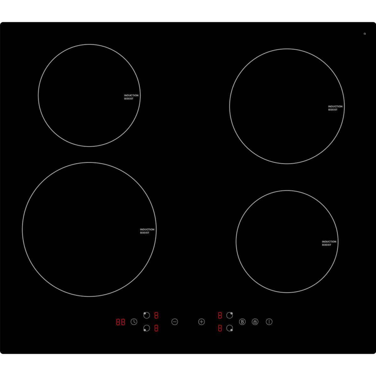 electriQ 60cm 4 Zone 13amp Plug In Induction Hob
