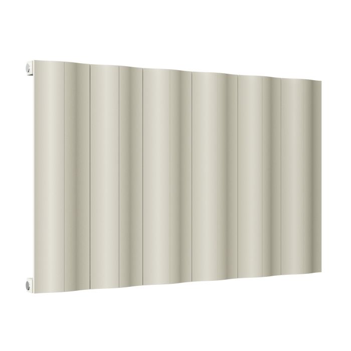 Beige Horizontal Wave Designer Single Panel Radiator 600 x 970 - Elbrus