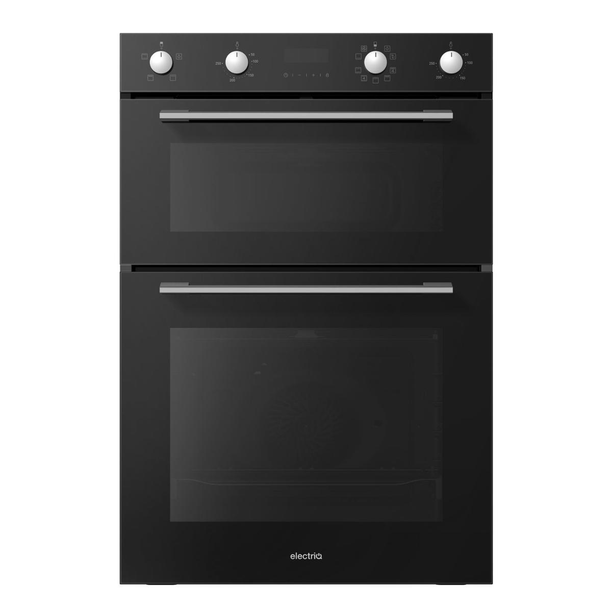 GRADE A1 - electriQ Built-In Electric Double Oven - Black