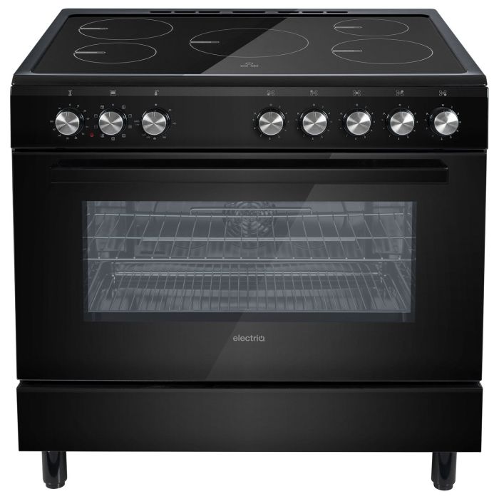 Refurbished electriQ EQRANGE90SINDK 90cm Single Cavity Induction Range Cooker Black