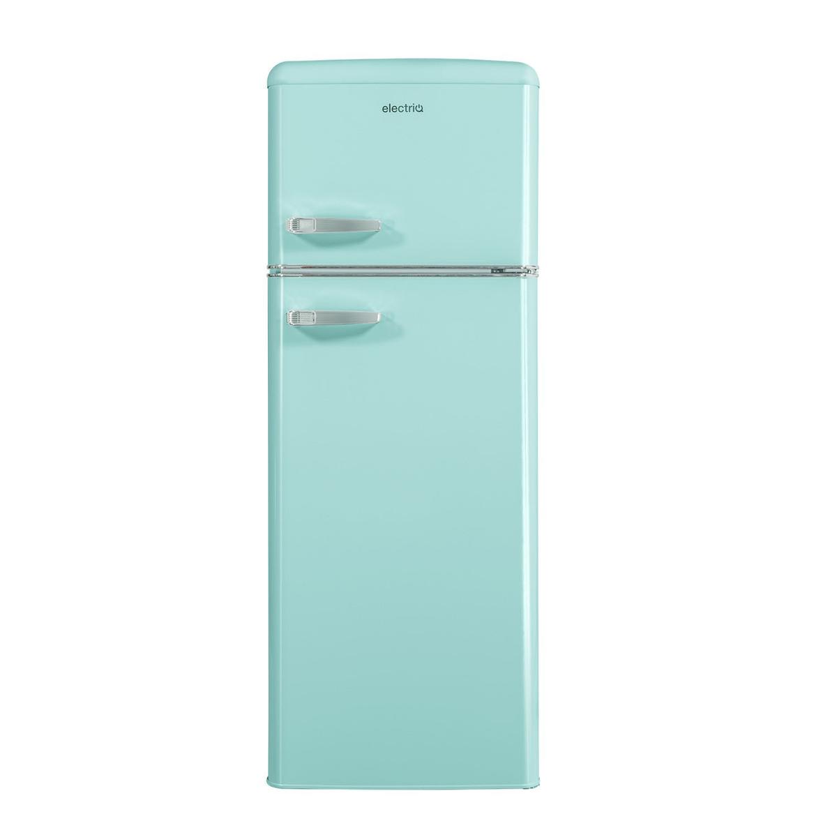 GRADE A2 - electriQ 208 Litre 80/20 Retro Freestanding Fridge Freezer - Blue