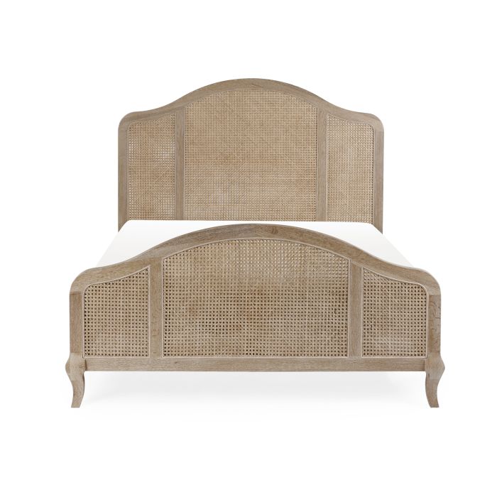 Light Oak Rattan Double Bed Frame - Fleur