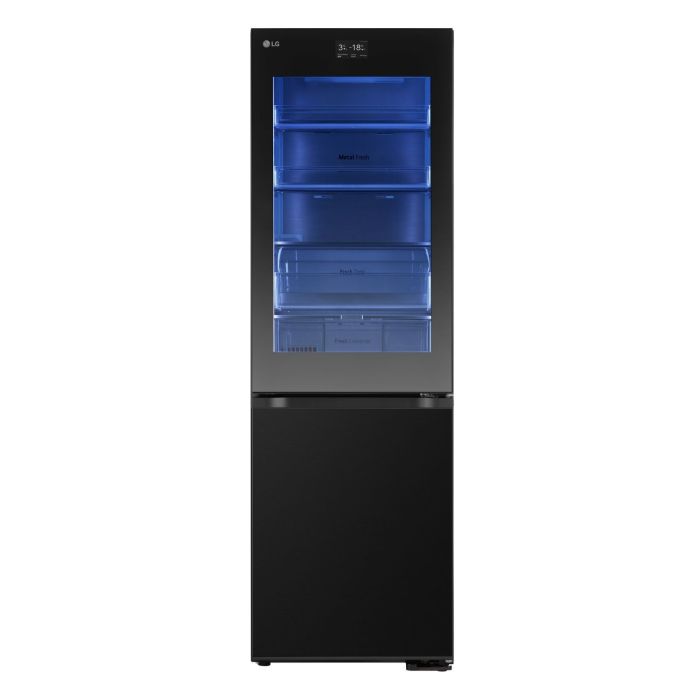 Refurbished LG InstaView 349 Litre 60/40 Fridge Freezer - Black