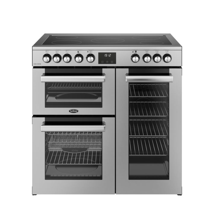 Refurbished Belling Cookcentre 90cm Electric Ceramic Range Cooker - Stainless