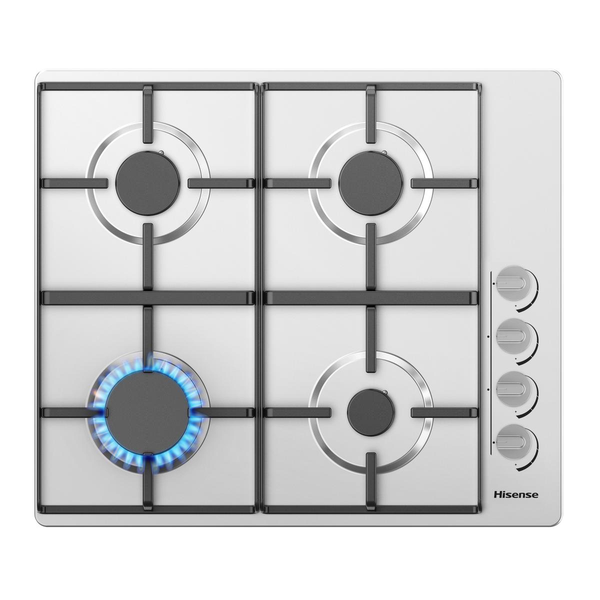 Refurbished 60cm 4 Burners Gas Hob - Stainless Steel