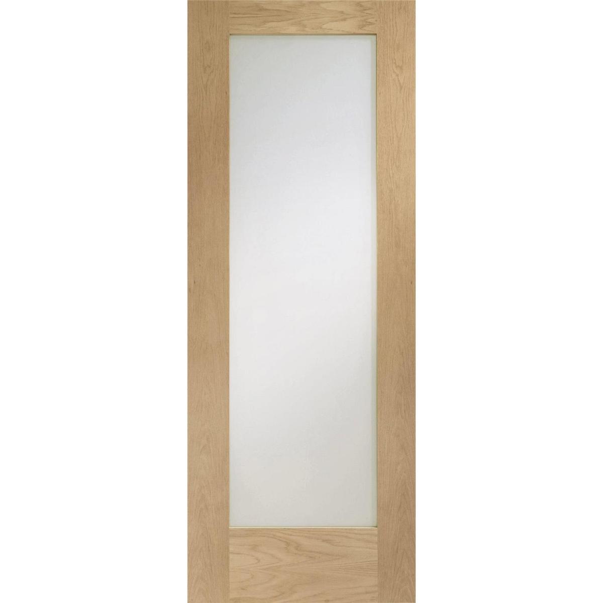 Internal Oak FD30 Fire Door with Clear Glass - Pre-Finished - 1981 x 686 x 44mm - Pattern 10 - XL Joinery