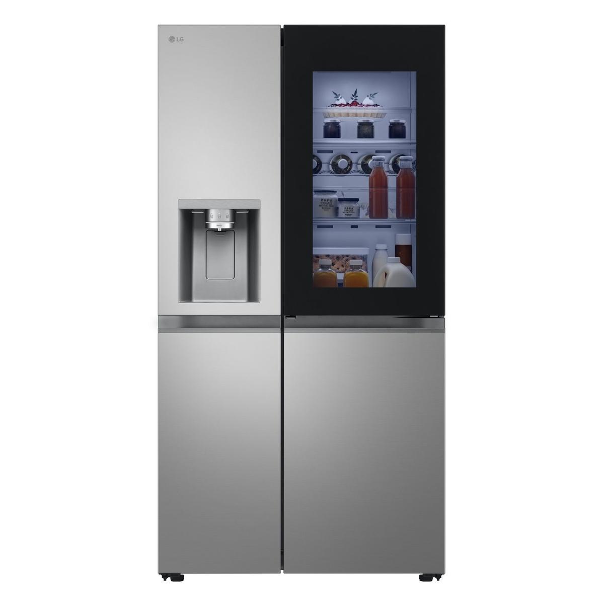 LG InstaView 628 Litre Side-By-Side American Fridge Freezer - Silver