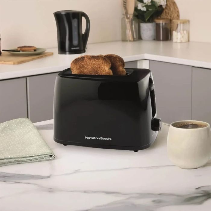 Hamilton Beach HB1116B Essentials 2 Slice Toaster - Black  Wide Slots & Variable Browning