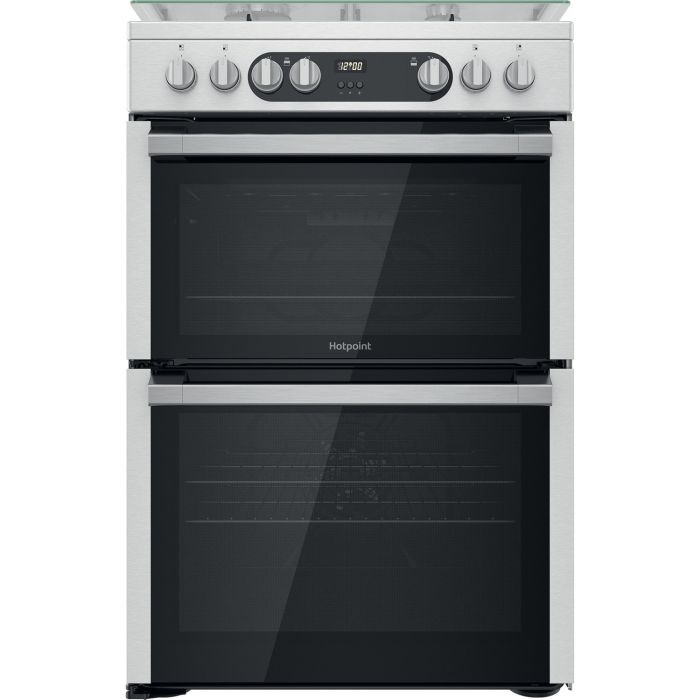 GRADE A2 - Hotpoint 60cm Dual Fuel Cooker - Stainless Steel