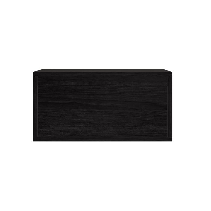 ONLY OPENED - Wide Black Floating Bedside Table with Storage - Hiro