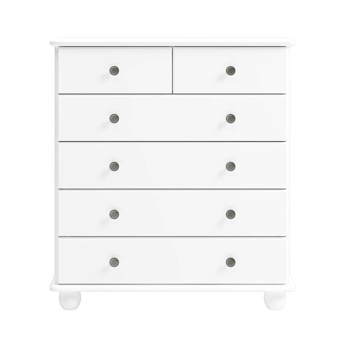 White 6 Drawer Chest of Drawers - Hampton