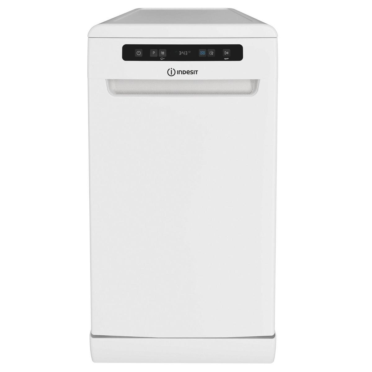 GRADE A2 - Indesit Push&Go Freestanding Slimline Dishwasher - D-Rated, White