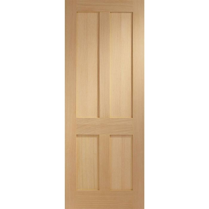 Internal Oak Victorian Shaker 4-Panel Door - Pre-Finished - 1981 x 762 x 35mm - Victoria - XL Joinery