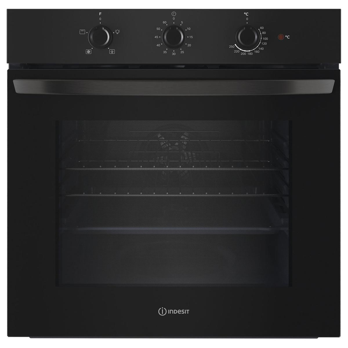 GRADE A2 - Indesit IO233BUK Click&Clean Electric Single Oven - Black   
