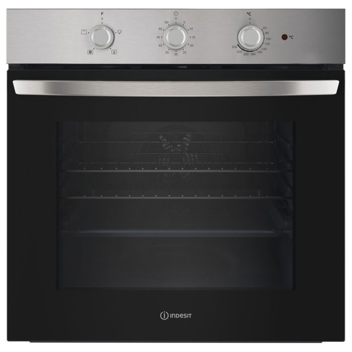 GRADE A2 - Indesit IO233XUK Click&Clean Electric Single Oven - Stainless Steel  