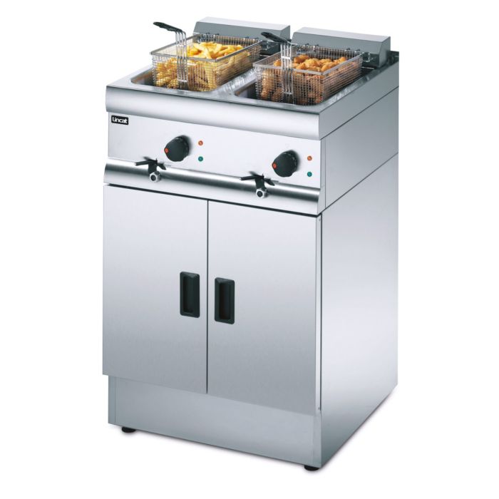 Lincat J12 Silverlink 600 Twin Tank Freestanding Electric Fryer - 2 x 9 Ltr, 2 Baskets, 1 Phase/3 Phase