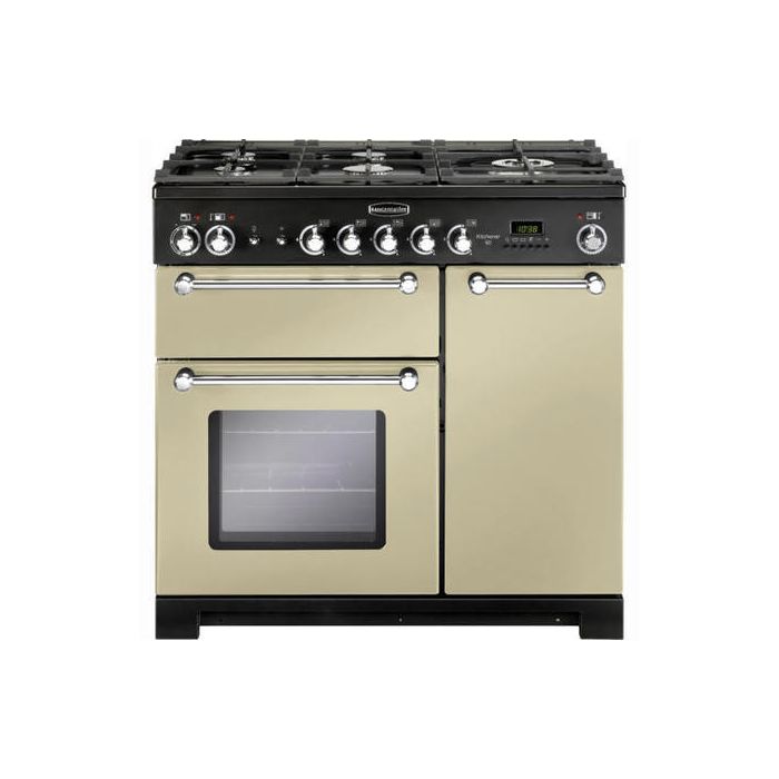 Rangemaster KCH90DFFCRC Kitchener 90cm Dual Fuel Range Cooker - Cream