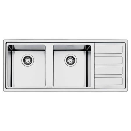 Smeg LD116D Mira Ultra Low Profile Double Bowl Sink with Right Hand Drainer