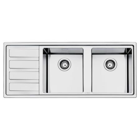 Smeg LD116S Mira Ultra Low Profile Double Bowl Sink with Left Hand Drainer