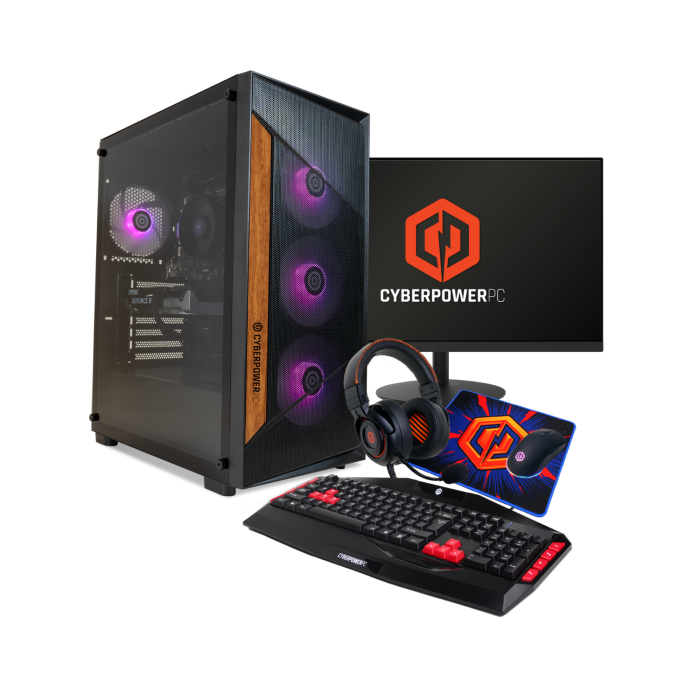 CyberPowerPC Amethyst AMD Ryzen 5 5500 RTX 5060 16GB RAM 1TB SSD + 23.8" FHD Gaming Monitor