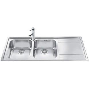 Smeg LE116D Rigae Double Bowl Sink with Right Hand Drainer