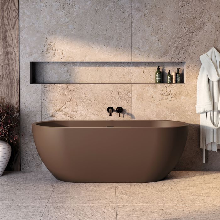 Brown Freestanding Double Ended Bath 1650 x 750mm - Lisbon