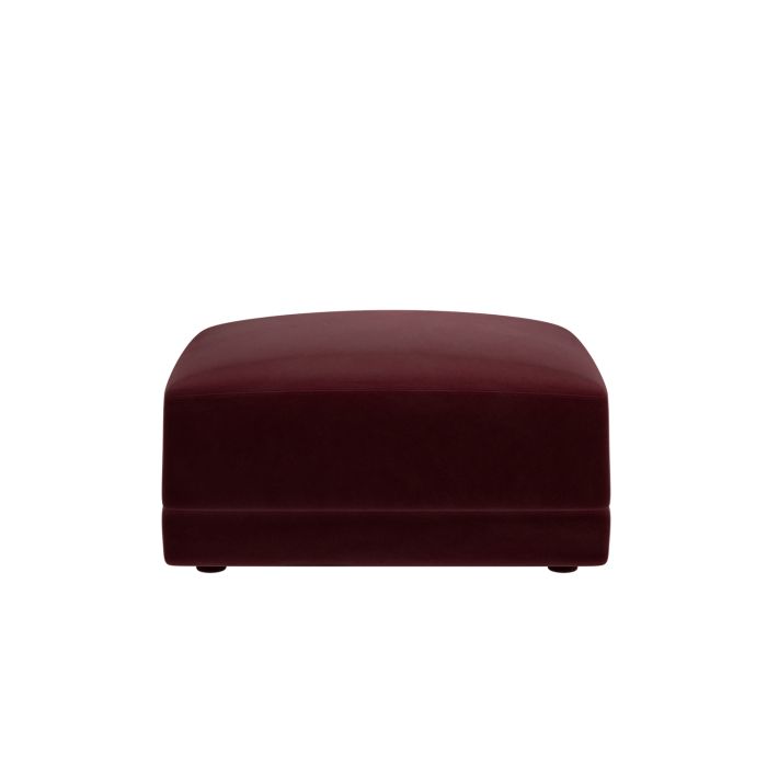 Burgundy Velvet Footstool - Laine 