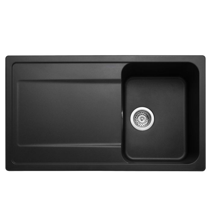 Rangemaster Loa Single Bowl Inset Granite Kitchen Sink - Black