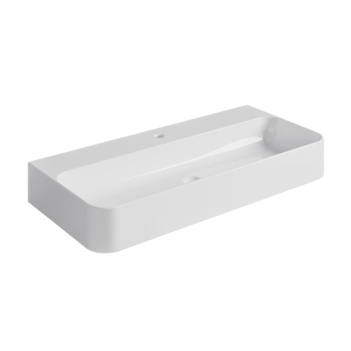 ALMOST PERFECT - White Rectangular Wall Hung Basin 1020mm - Logan