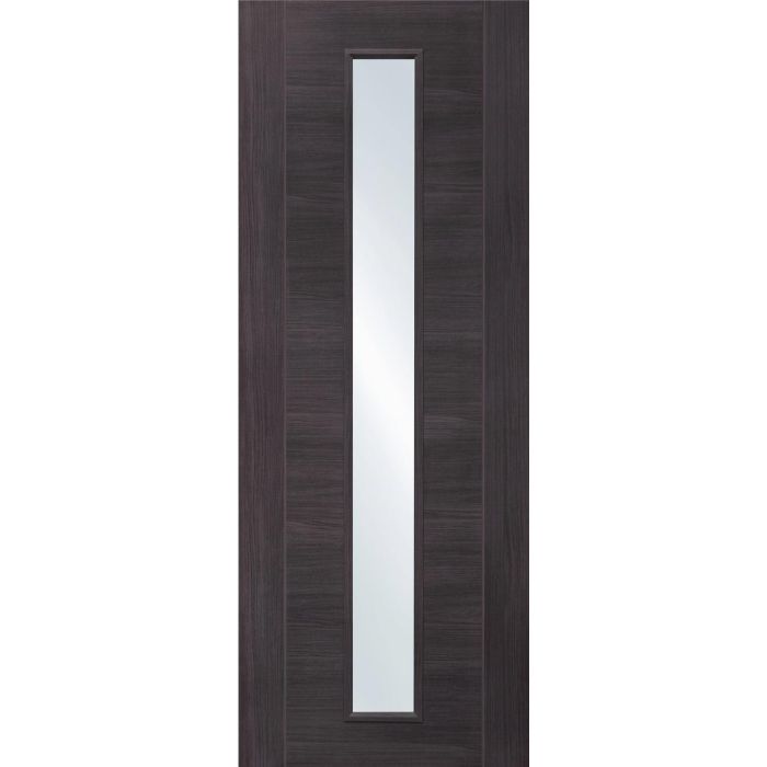 Internal Grey Laminate Glazed Door with Clear Glass - Pre-Finished - 1981 x 686 x 35mm - Forli - XL Joinery