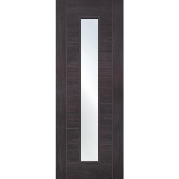 Internal Grey Laminate Glazed Door with Clear Glass - Pre-Finished - 1981 x 686 x 35mm - Palermo - XL Joinery