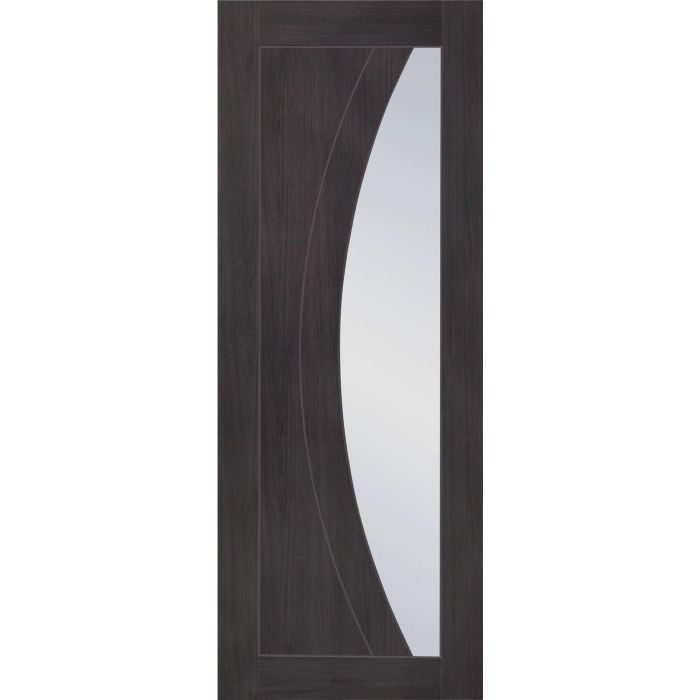 Internal Grey Laminate Glazed Door with Clear Glass - Pre-Finished - 2040 x 826 x 40mm - Salerno - XL Joinery