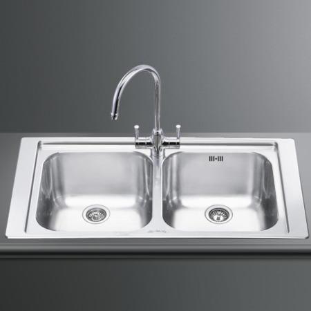 Smeg LV95-3 Stilla Double Bowl Ultra Low Profile Chrome Sink
