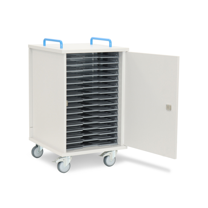 LapCabby Lyte Single Door 16 Laptops or Chromebooks and Tablets up to 15.6" Charging Trolley