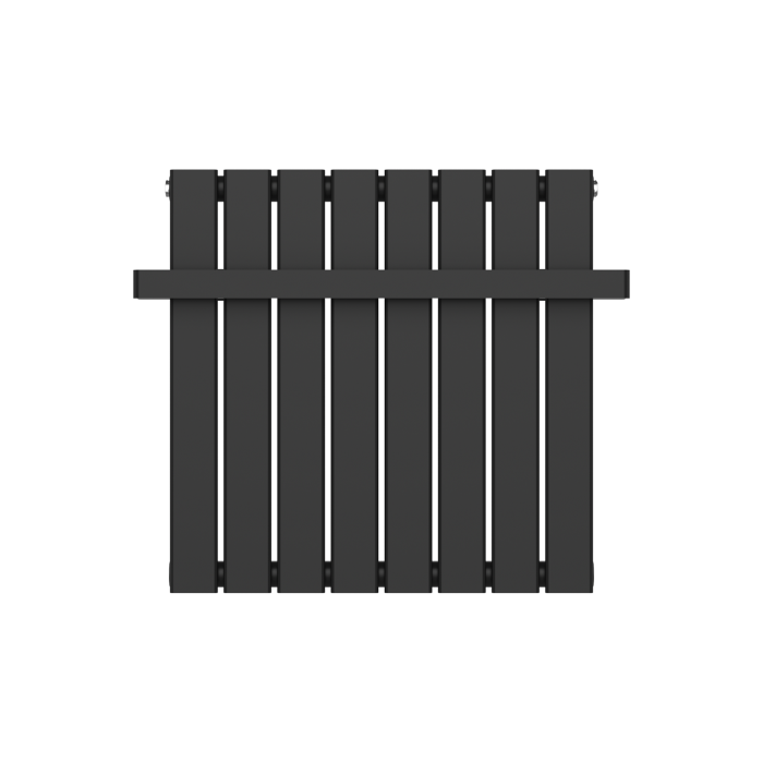 Black Horizontal Single Panel Radiator with Heated Towel Bar 600 x 604mm - Mojave