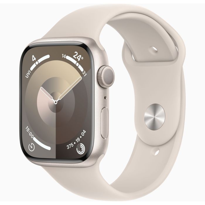 Refurbished Apple Watch Series 9 GPS 45mm Starlight Aluminium Case with Starlight Sport Band  M/L
