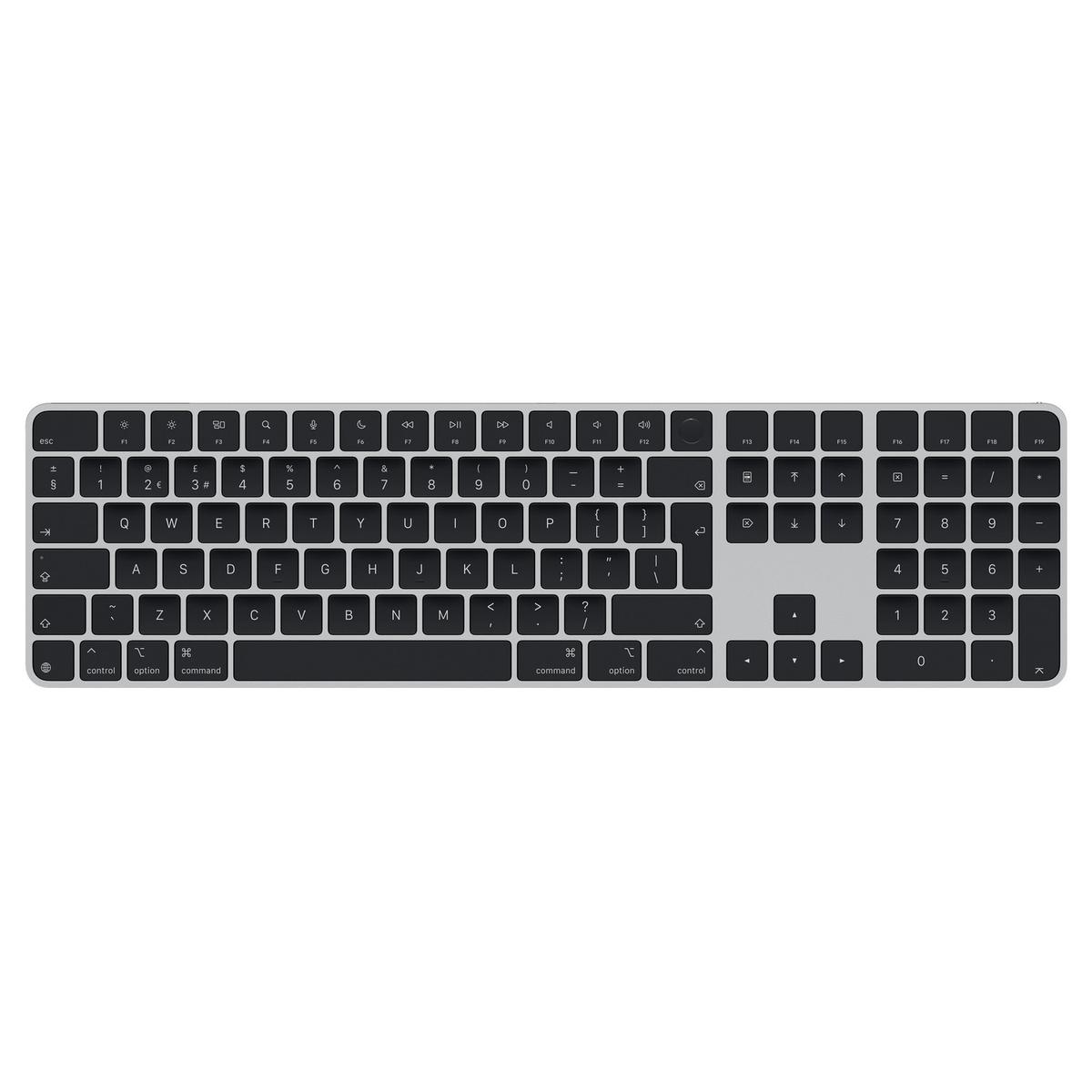 Box Opened Apple Magic with Touch ID and Numeric Keypad for Mac British English Wireless Keyboard Black