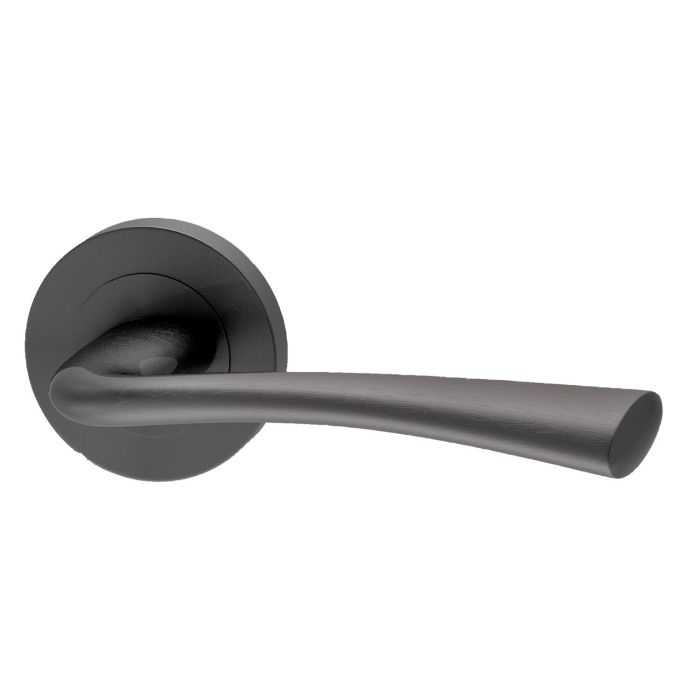 Internal Satin Black Lever Fire Door Handle with Latch and Hinges Pack - 65mm Latch - Neva - XL Joinery