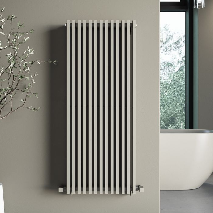 GRADE A1 - Beige Vertical Double Panel Radiator 1200 x 500mm - Nevada