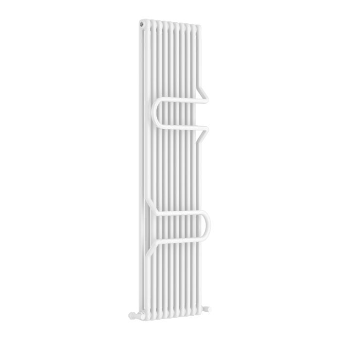 Vertical White Column Radiator with Towel Bars 1800 x 460mm - Nevis