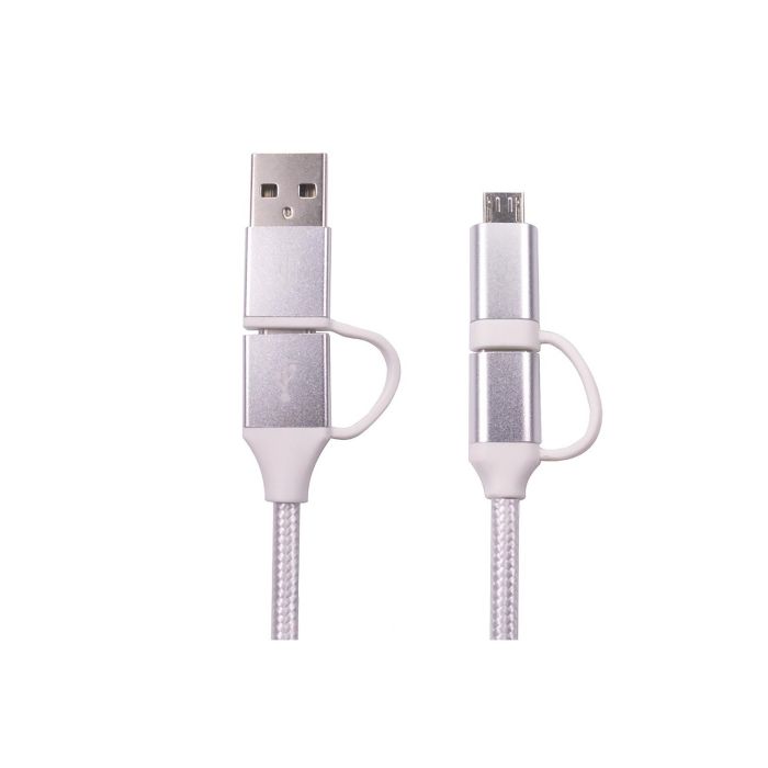 OEM 1 Meter USB-C / USB-A to USB-C /Micro B White Braided Cable