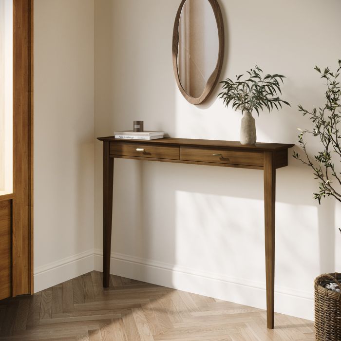 ALMOST PERFECT - Small & Narrow Walnut Console Table  - 115cm - Noa
