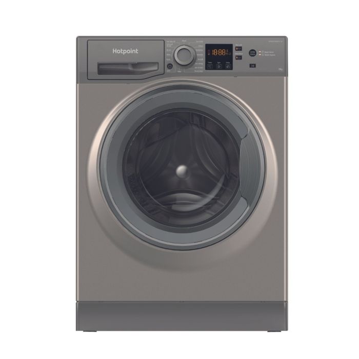 Refurbished Hotpoint AntiStain NSWM846GGUK Freestanding 8KG 1400 Spin Washing Machine Graphite