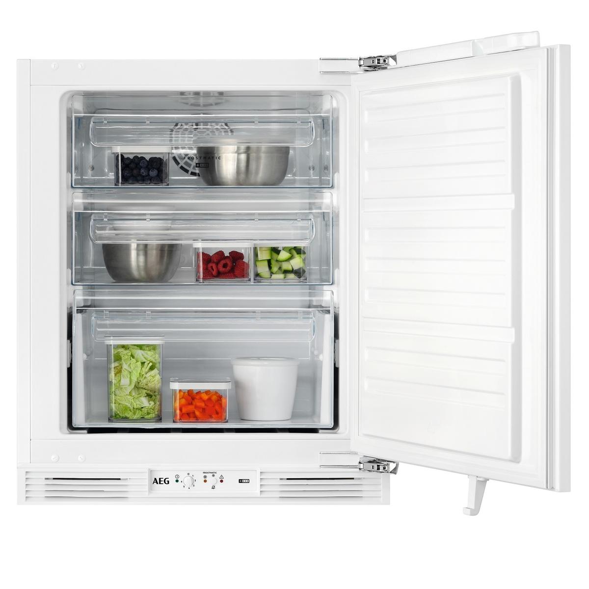 GRADE A2 - AEG 7000 Series 85 Litre 82cm Integrated Under Counter Freezer with Fixed Door Hinge