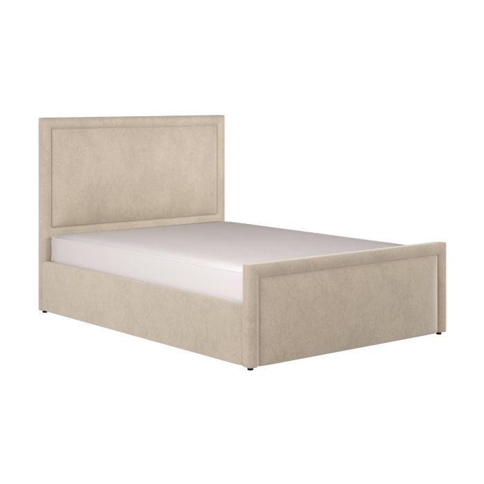 Beige Upholstered Double Side Lift Ottoman Bed - Joan