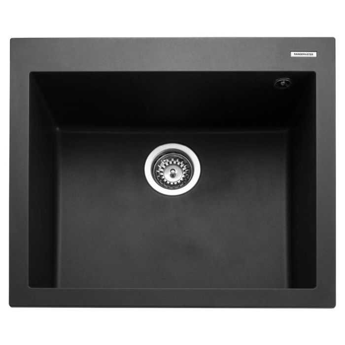 Rangemaster Oridian Single Bowl Inset Granite Kitchen Sink - Black