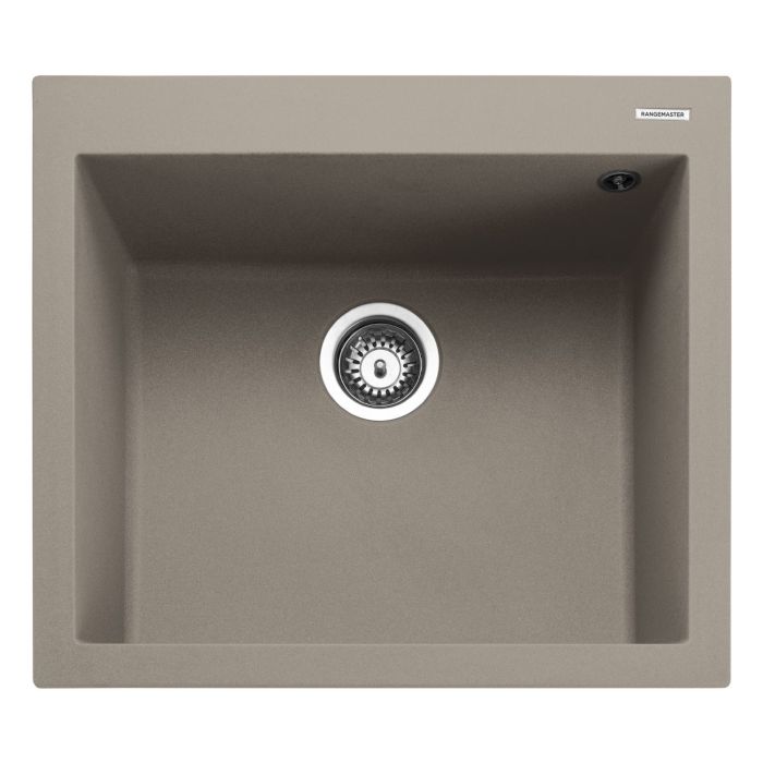 Rangemaster Oridian Single Bowl Inset Granite Kitchen Sink - Pebble