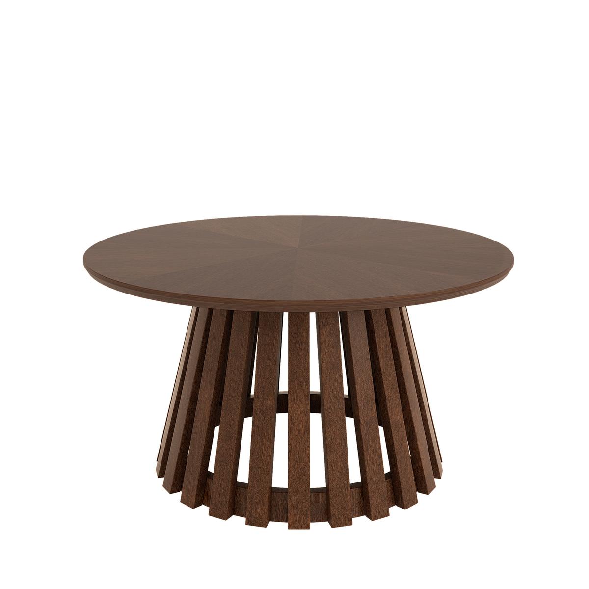 Large Round Walnut Pedestal Coffee Table - Owen
