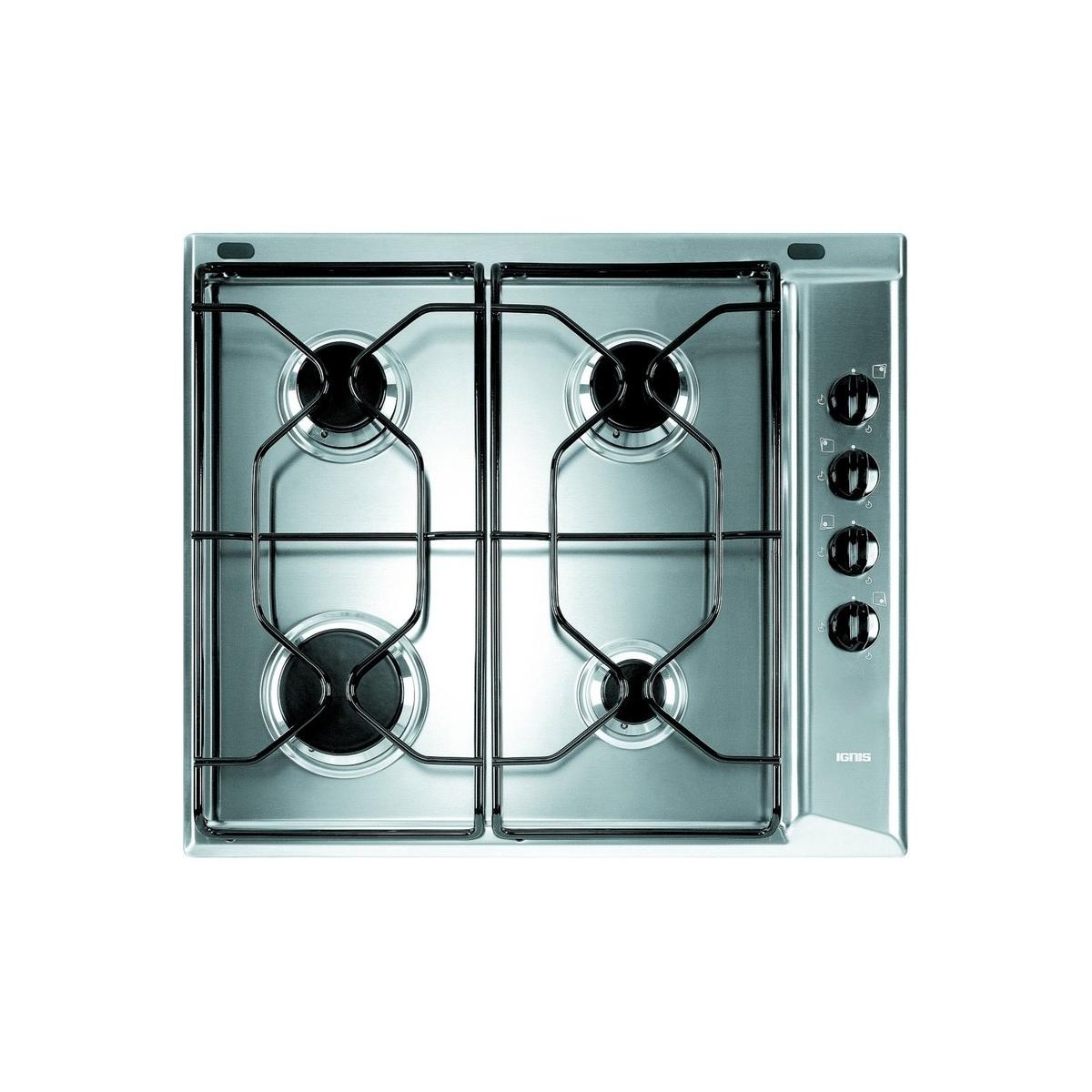 Refurbished Indesit Aria PAA642IXIWE1 58cm 4 Burner Gas Hob Stainless Steel