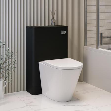 500mm Black Back to Wall Toilet Unit Only - Pendle